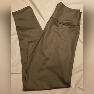 Aerie Womens Shiny Khaki Green Leggings NWT  Size XL Long